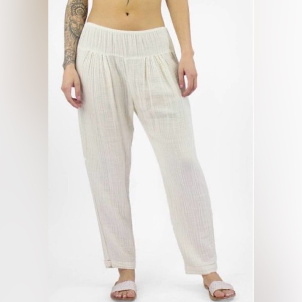 Xirena Presley Double Gauze Pant Pebble Pants Elastic Waistband White XS